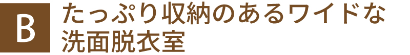 たっぷり収納のあるワイドな洗面脱衣室