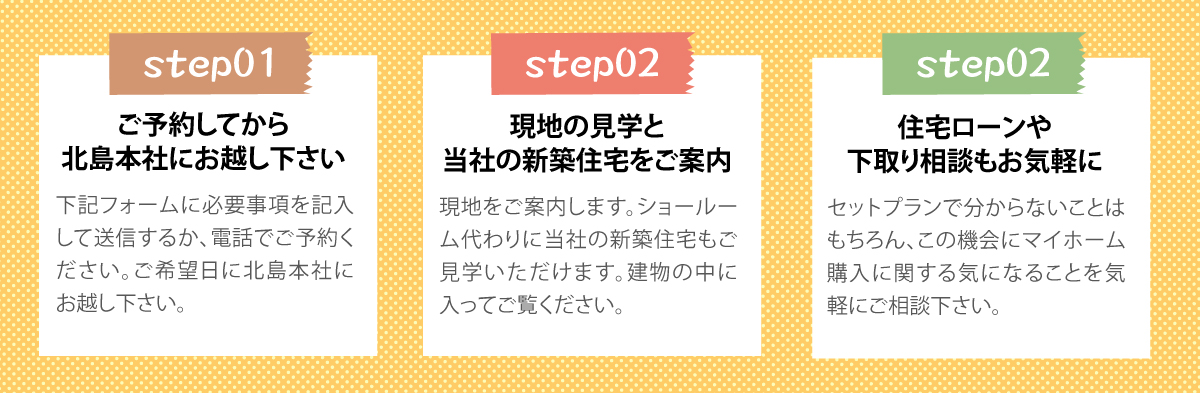ご予約してから北島本社にお越しください