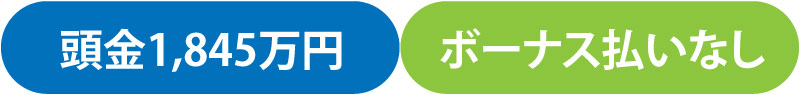 借入額1,845万円 ボーナス払いなし