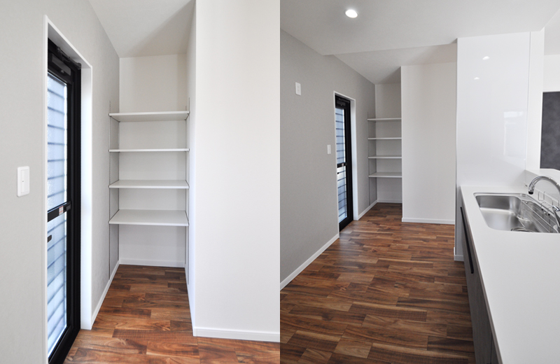 ゆったりキッチンとオープンパントリー