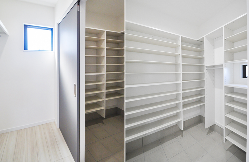 学校の下駄箱のような大容量のシューズクローク